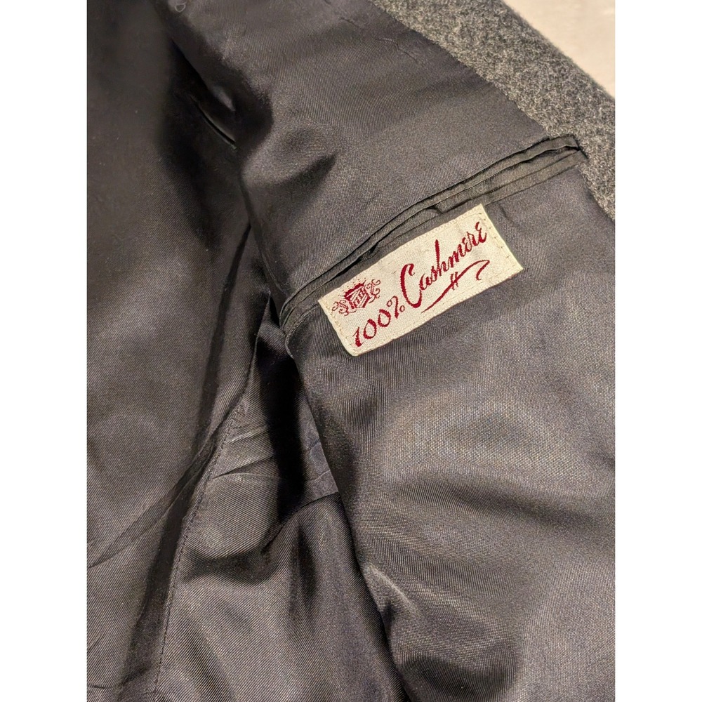 Vintage 100% Cashmere Hunter Haig Blazer Mens‎ Charcoal 2 Button Sport Coat 42R - Picture 7 of 13
